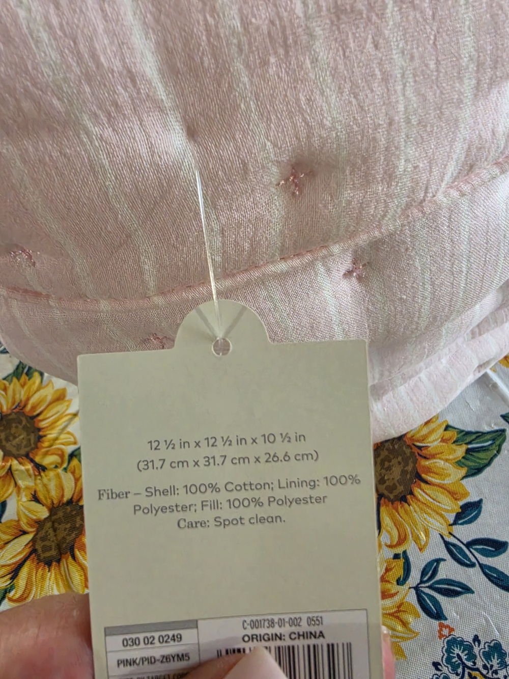 Cloud Island Pink Quilted Storage Bin - Picture 2 of 4
